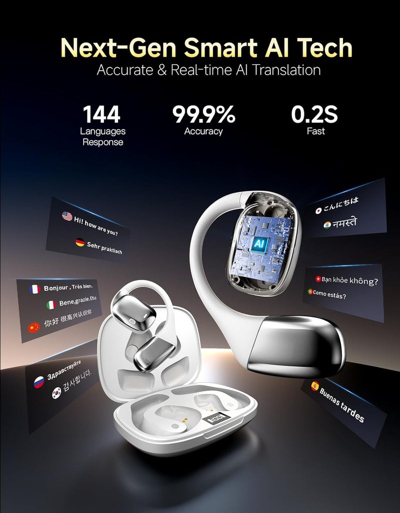 JoyHood AI Translation Earbuds Real Time Interpretation– 144 Language Translator Device No Subscription, Pocket-Sized Wireless Bluetooth Translator Headphones for International Conferences, Trade Show& Travel - Image 2